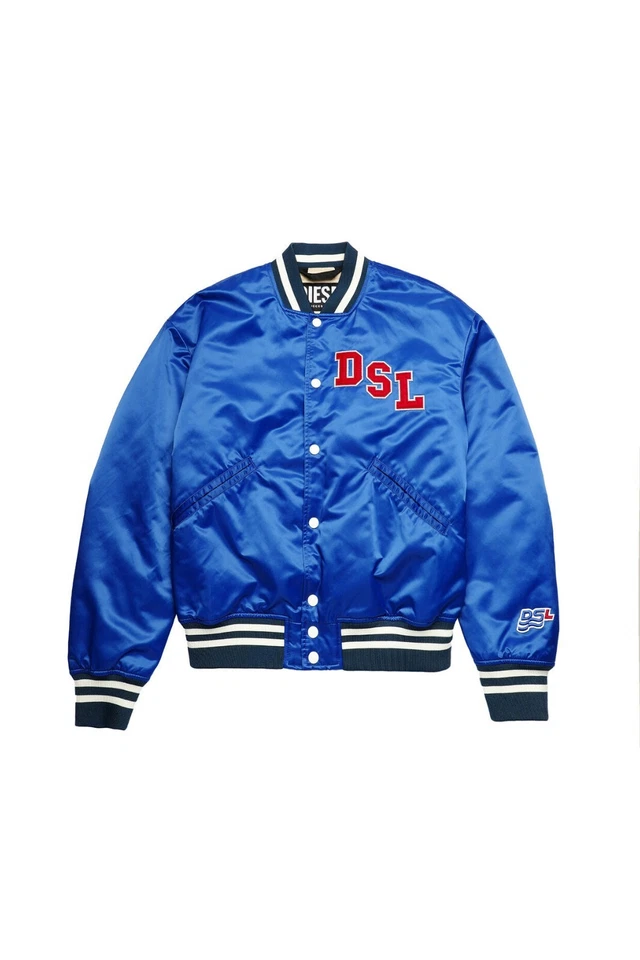 Diesel X6601 Mens Blue Web J-Bulc Satin Bmber Jacket Size L - Image 4 of 4