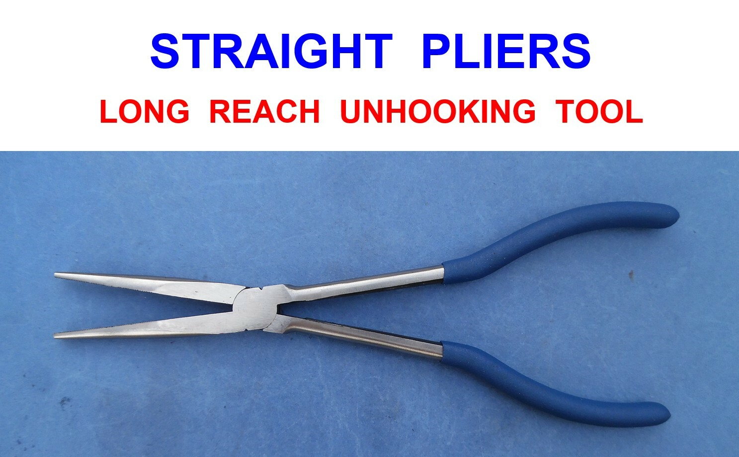 LONG STRAIGHT NOSE UNHOOKING PLIERS SEA BOAT PIKE FISHING HOOK REMOVAL DISGORGER