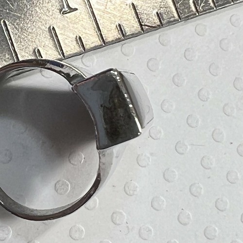 Vintage 1" N to S Onyx sterling silver 0.925 ring cocktail band size 6.5 A35 - Picture 4 of 5