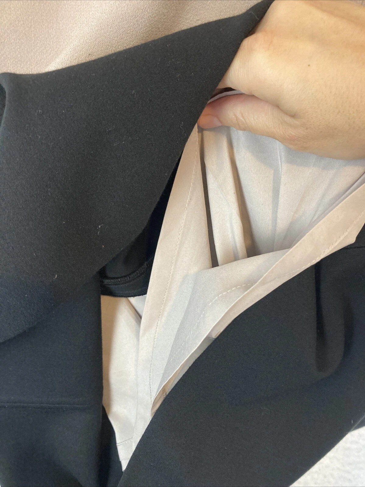 Abito midi donna Kate Spade taglia 6 spugna crepe smerlato marrone nero gonna orlo