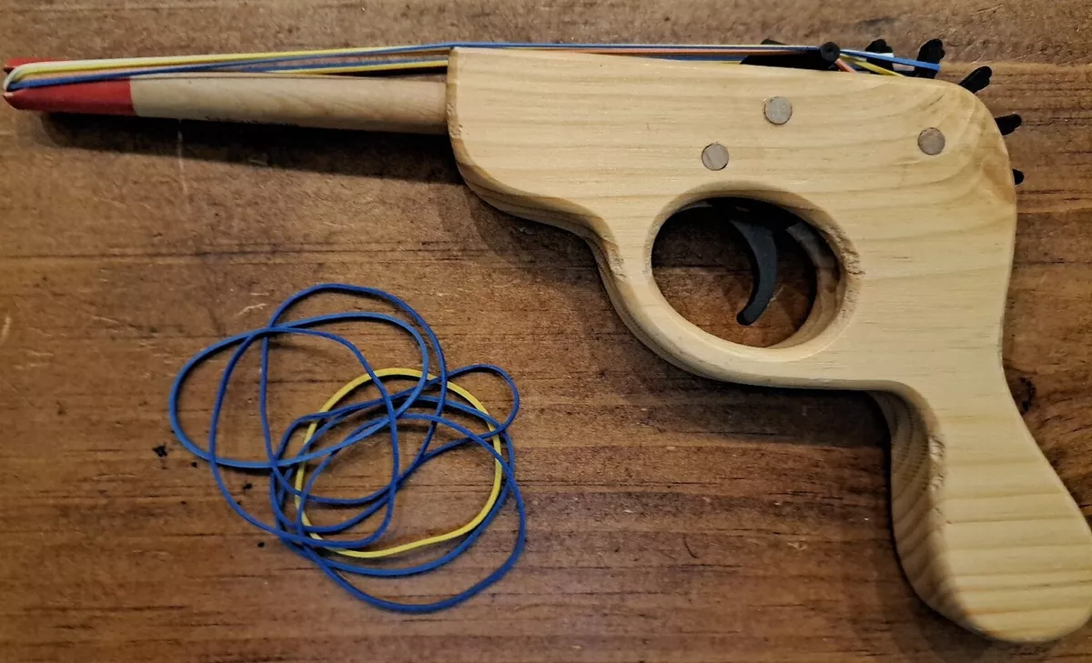 Wooden Classic Repeater SEMI AUTOMATIC Rubber Band Shooter Toy W