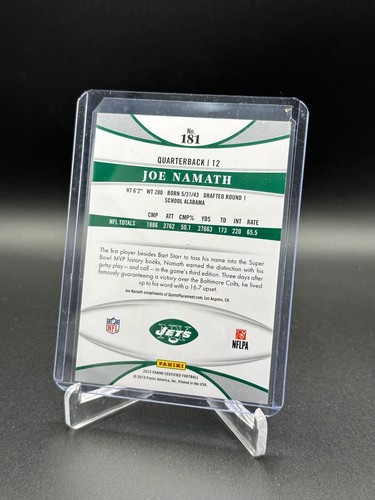 2013 CERTIFIED JOE NAMATH MIRROR RED IMMORTAL #181 SERIAL #198/250 NEW YORK JETS - Picture 2 of 2