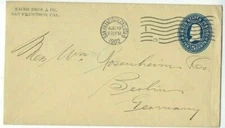 1902 San Francisco California to Berlin Germany, 5c Postal Stationery Entire
