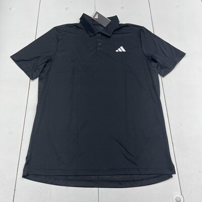 #ad Adidas Black Club Polo Tennis Short Sleeve Mens Size Medium New $20.00
