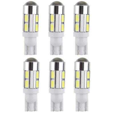 6pc Projector High Power 921 168 T10 194 912 LED License Light  Bulb10-SMD 6000K