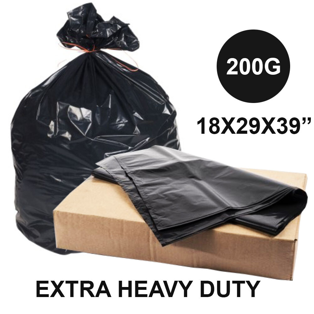 EXTRA STRONG HEAVY DUTY BLACK BIN LINERS RUBBISH BAGS WASTE REFUSE