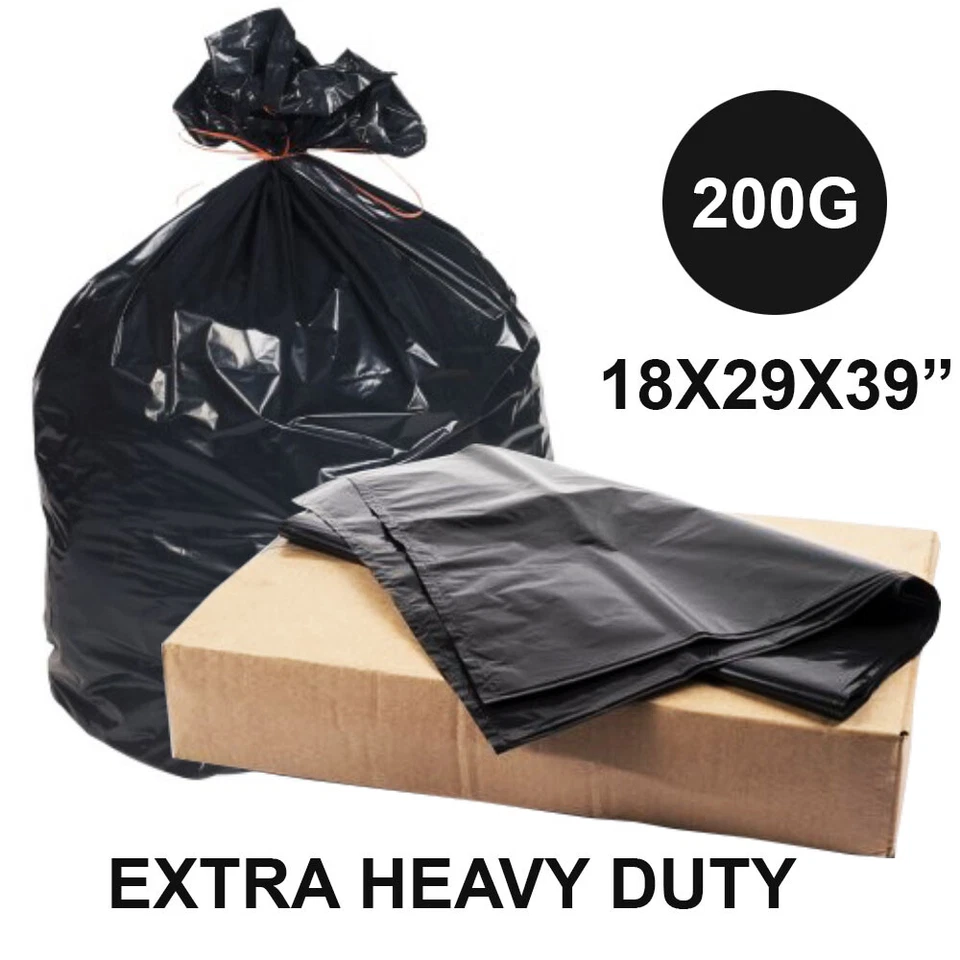 SAFETOUCH EXTRA STRONG HEAVY DUTY BLACK BIN LINERS RUBBISH BAGS WASTE REFUSE SACKS