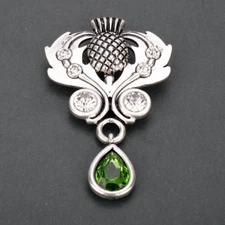 Celtic  Scottish Thistle Pin with Crystals