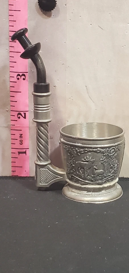 Pipa para fumar tabaco peltre pequeño vintage BMF Zinn Alemania Foto 4 de 4