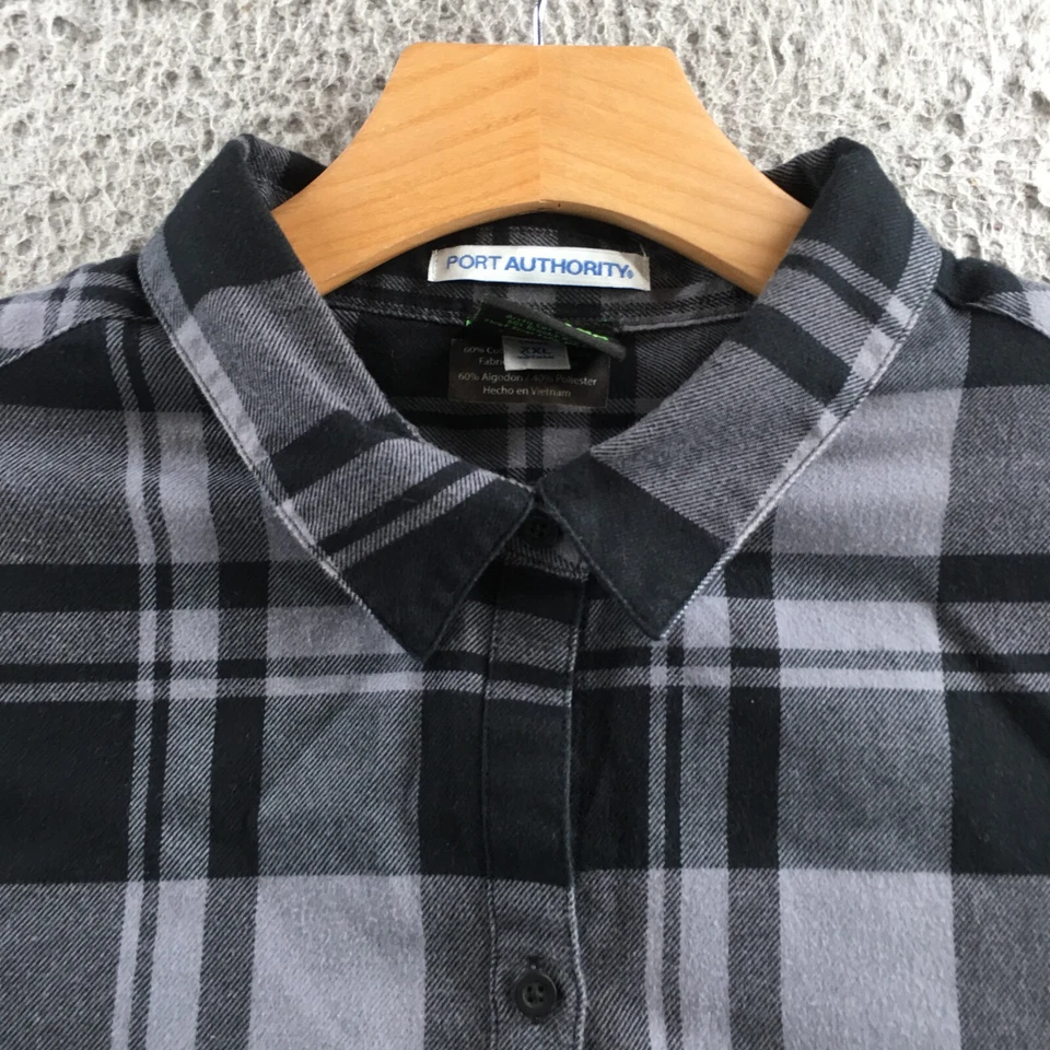 Camisa Arctic Cat Port Authority para mujer XXL gris a cuadros acogedora manga larga abotonada Foto 3 de 4