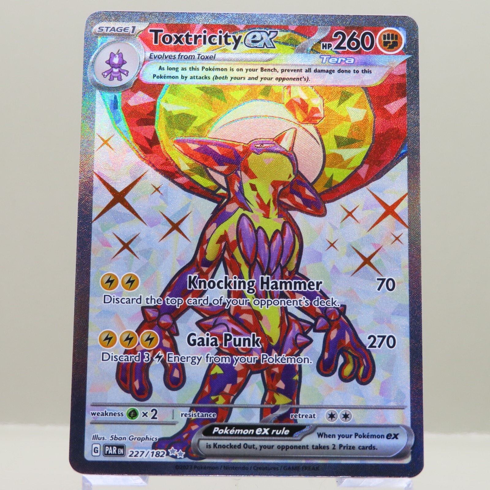 Toxtricity ex 227/182 Paradox Rift Ultra Rare Holo Pokemon TCG Card