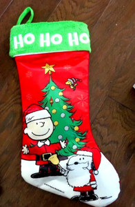 Peanuts Snoopy New Christmas Stocking  2016 Satiny Finish large 19" Size