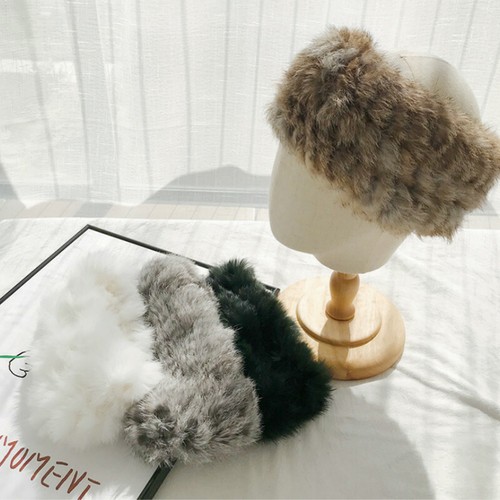 Girls Rabbit Hair Hairband Furry Warm Vintage Lady Fluffy Nomad Headband Fashion - Bild 9 von 17