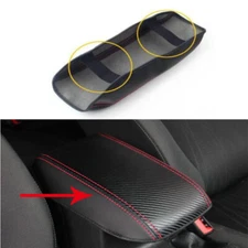 Leather Carbon Fiber Middle Console Armrest Box Cover For Ford Focus 2015-2018