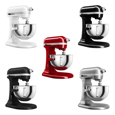 KitchenAid 5KSM55SXXE Heavy Duty Edelstahl Schüssel 5,2L Küchenmaschine 375 Watt