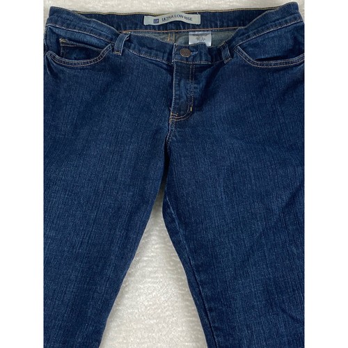 Gap Ultra Low Rise Flare Jeans Dark Wash Stretch Denim Women's Size 14 - Picture 7 of 8