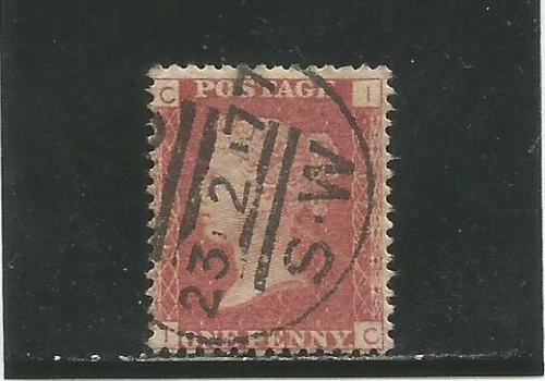 GREAT BRITAIN n° 26 1d. carmine red pl.173