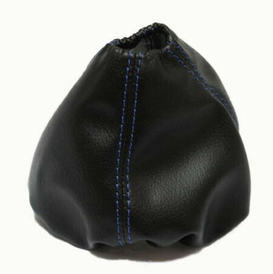 Fits 05-13 Corvette C6 Real Leather Automatic Shift Boot Black w/Blue ...