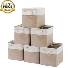 6 Pack 11 x 11 Inch Cube Storage Bin Large Collapsible Fabric Storage Container