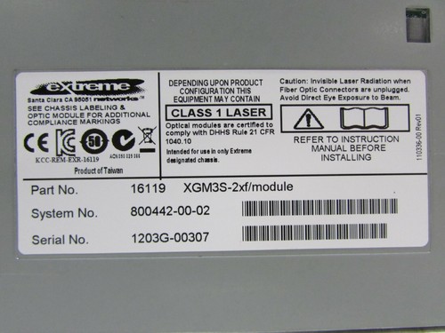 Extreme XGM3S-2xf Option module W/ XFP for X460 16119 - Picture 2 of 2
