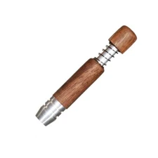 2" Spring Loaded Walnut One Hitter- Self Ejection Cleaning System