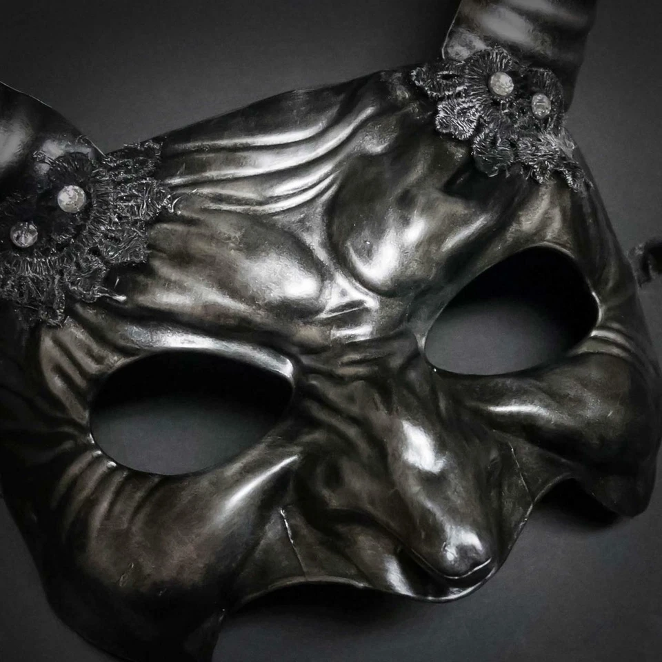 Devil Horns Goblin Masquerade Mask Chrome - Image 4 of 4