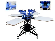 4 Color 4 Station Simple Type Screen Printing Press Fixed T-shirt Platform006433