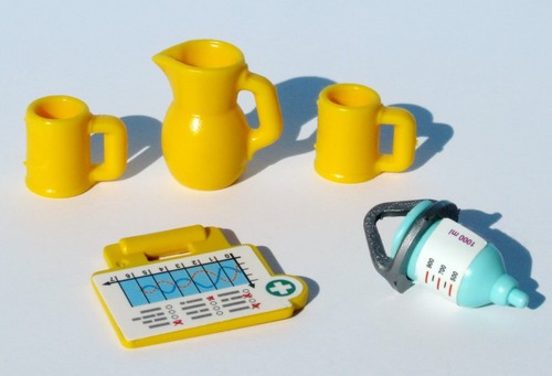 Playmobil 7624 & 3980 Krankenhaus Zimmer Teile Kinder Krankenschwester Patientenkarte Krug - Bild 5 von 5