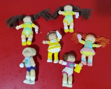 Vintage ~ Cabbage Patch Kids Figures Lot of 6 Dolls: 80s or 90s, 3.5 inch