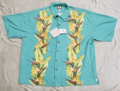Tommy Bahama Garden Of Hope & Courage Silk Shirt Men's XXL Tropical Print