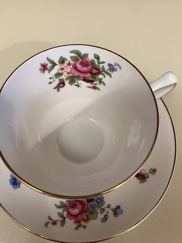 Vtg Crown Staffordshire Fine Bone China Tea Cup & Saucer England Pink Roses WOW! - Picture 14 of 20