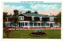Rock Island, IL Rock Island Arsenal Golf Club House Exterior View Flowers -A71