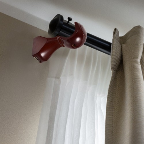 2 piezas soportes de poste de cortina soporte de varilla de madera accesorios dobles - Imagen 2 de 12