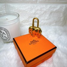 HERMES Cadena Elephant Charm Bag Padlock 1997 Limited Edition GP Gold japan