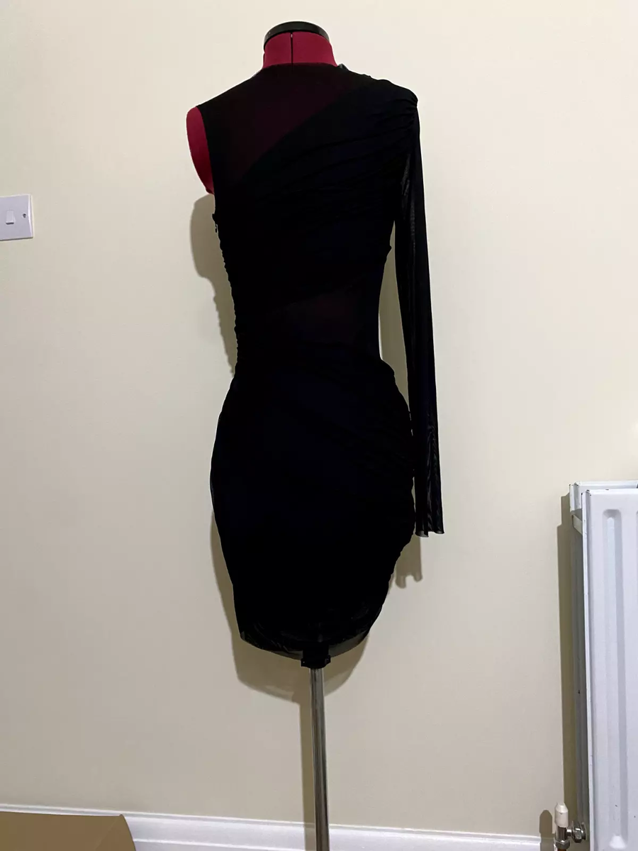 days like today blue satin asymmetrical tie-back midi dress Asymmetric Scarf-Detail Midaxi Dress in Chocolate Brown - 8