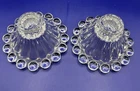 1960’s Anchor Hocking Glass Hobnail Candlestick Holders Vintage- Set Of 2