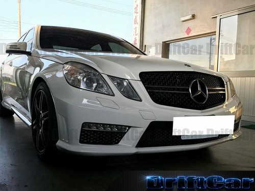 Fit with 10-13 W212 E-Class Sedan Front Fence Grille Chrome Black CB-L Style Set - Picture 4 of 4