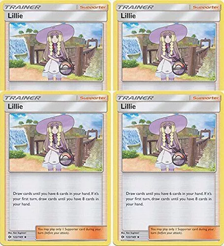 Pokemon TCG - x4 Lillie 122/149 Sun & Moon Playset NM/M