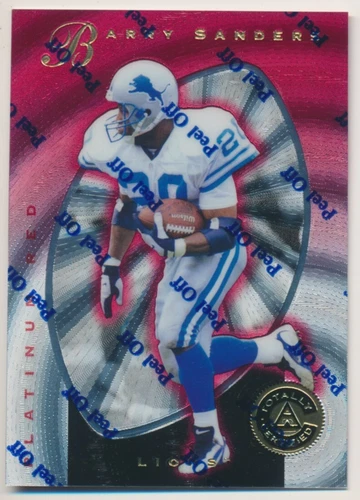 BARRY SANDERS #11 1997 Totally Certified PLATINUM RED 821/4999 LIONS