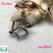 Hunting Bow Sagittarius - Silver Plated - Locket Pearl Cage Pendant - Hold 5mm