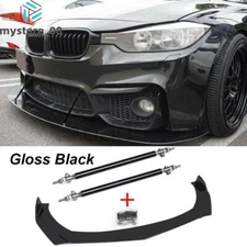 For 3 Series 335i 328i 325i F30 F31 Front Bumper Lip Splitter Spoiler+Strut Rods