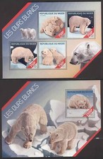 STC377 Niger 2014 MNH 2 Sheets High CV Wild Animals Polar Bears