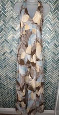 BCBGMAXAZRIA SMALL WOMENS 100% COTTON PALM LEAF PRINT HALTER MAXI DRESS LINED