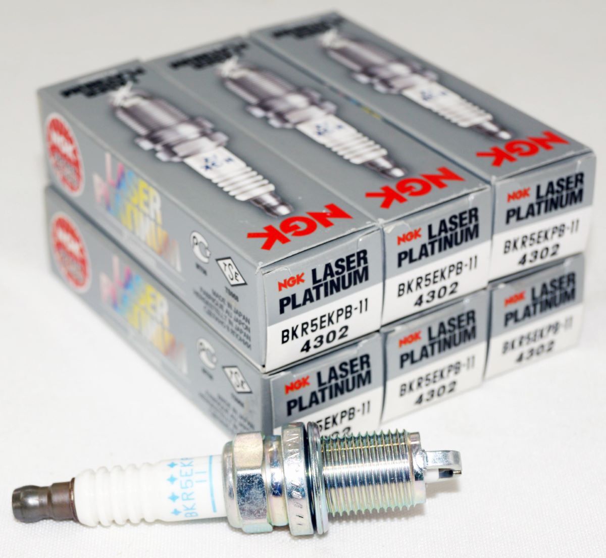 6 Pack Genuine NGK 4302 Laser Platinum Spark Plugs BKR5EKPB11