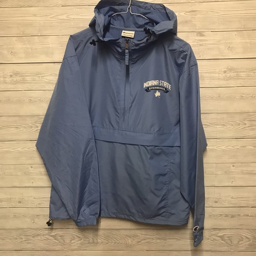 Champion Indiana State Sycamores Jacket Blue Hooded Lightweight Size *Medium* - Picture 4 of 8