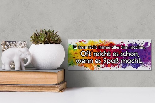 Holzschild Spruch 27x10 cm Muss nicht alles Sinn machen Deko Schild wooden sign - Picture 4 of 5