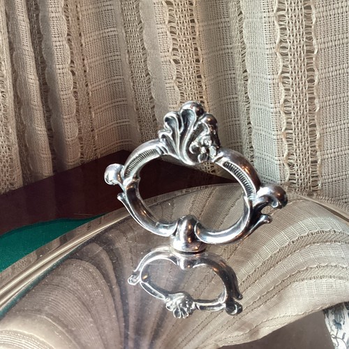 Beautiful Vintage Silver Warming Tray Set Lid And Glass Insert Eton Silver Inc. - Picture 13 of 15