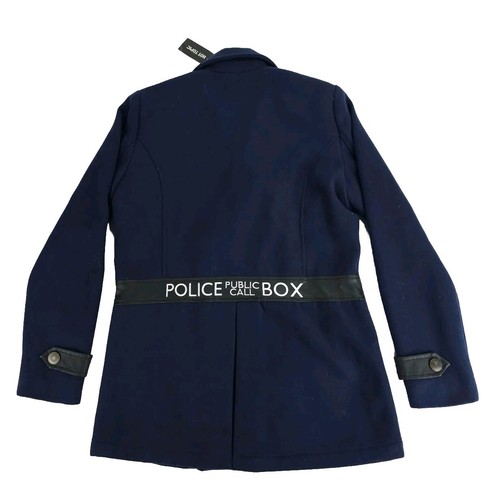 BBC Exclusive Hot Topic Doctor Who Tardis Time Wool Double Breast Peacoat Small - Picture 3 of 14