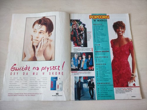 Vintage Poland magazine POPCORN #3 - 1993 Whitney Houston - Picture 2 of 19