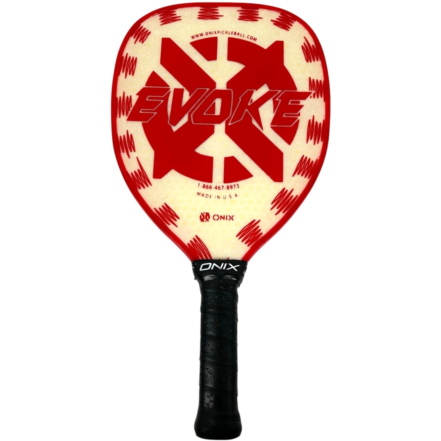 Evoke Onix Composite Teardrop Pickleball Paddle Red USA-Made 15.5 Inches